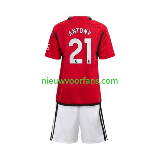 Manchester United Kind Shirt met Bedrukking Antony Matheus 21 Thuis 2023-2024 Korte Mouw