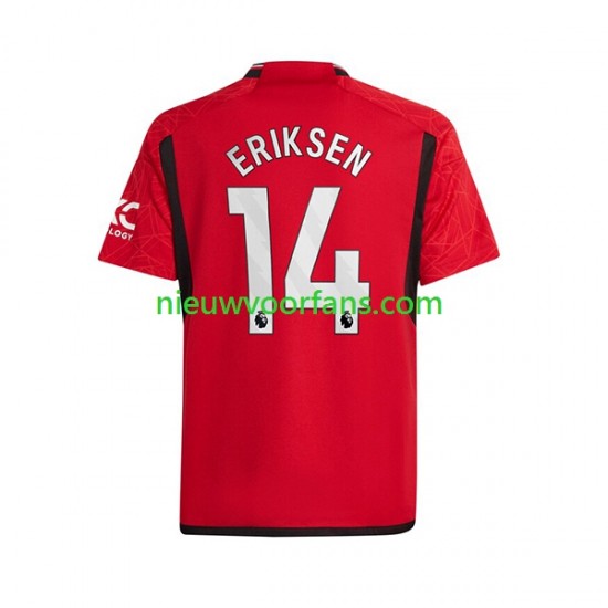 Manchester United Heren Shirt met Bedrukking Eriksen 14 Thuis 2023-2024 Korte Mouw