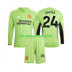 Manchester United Kind Shirt met Bedrukking Doelman Andre Onana 24 Thuis 2023-2024 Lange Mouw