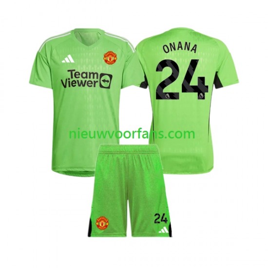 Manchester United Kind Shirt met Bedrukking Doelman Andre Onana 24 Thuis 2023-2024 Korte Mouw