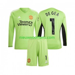 Manchester United Kind Shirt met Bedrukking Doelman De Gea 1 Thuis 2023-2024 Lange Mouw