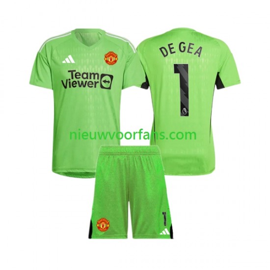 Manchester United Kind Shirt met Bedrukking Doelman De Gea 1 Thuis 2023-2024 Korte Mouw
