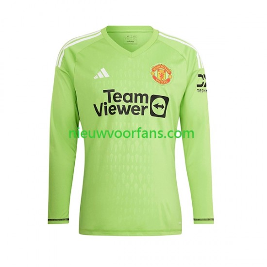 Manchester United Heren Shirt met Bedrukking Doelman Thuis 2023-2024 Lange Mouw