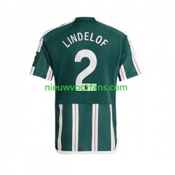 Manchester United Heren Shirt met Bedrukking Lindelof 2 Uit 2023-2024 Korte Mouw