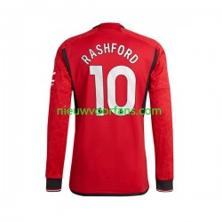Manchester United Heren Shirt met Bedrukking Marcus Rashford 10 Thuis 2023-2024 Lange Mouw