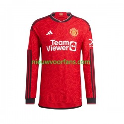 Manchester United Heren Shirt met Bedrukking Mount 7 Thuis 2023-2024 Lange Mouw