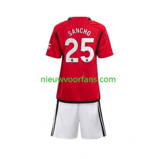 Manchester United Kind Shirt met Bedrukking Sancho 25 Thuis 2023-2024 Korte Mouw
