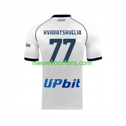 Napoli Heren Shirt met Bedrukking Khvicha Kvaratskhelia 77 Uit 2023-2024 Korte Mouw