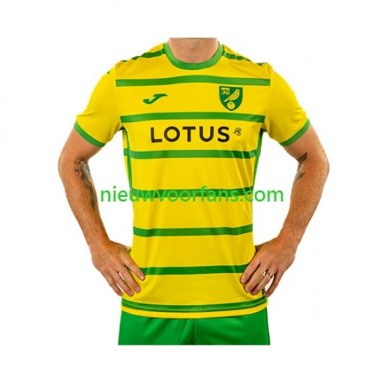 Norwich City Heren Shirt met Bedrukking Thuis 2023-2024 Korte Mouw
