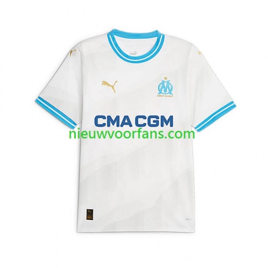 Olympique Marseille Heren Shirt met Bedrukking Thuis 2023-2024 Korte Mouw
