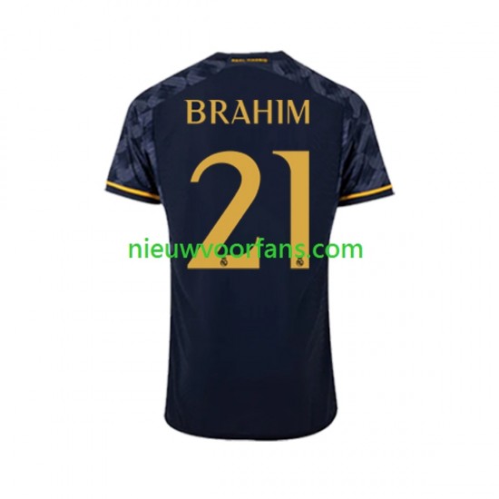 Real Madrid Heren Shirt met Bedrukking Brahim Diaz 21 Uit 2023-2024 Korte Mouw