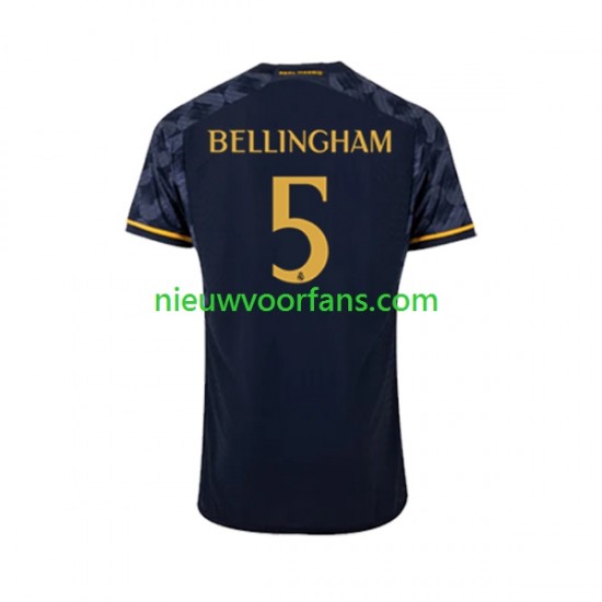Real Madrid Heren Shirt met Bedrukking Jude Bellingham 5 Uit 2023-2024 Korte Mouw