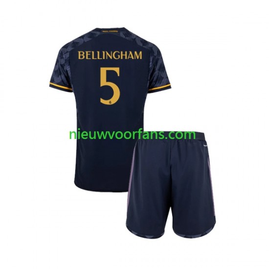 Real Madrid Kind Shirt met Bedrukking Jude Bellingham 5 Uit 2023-2024 Korte Mouw