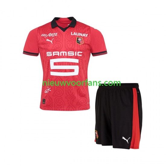 Stade Rennais Kind Shirt met Bedrukking Thuis 2023-2024 Korte Mouw