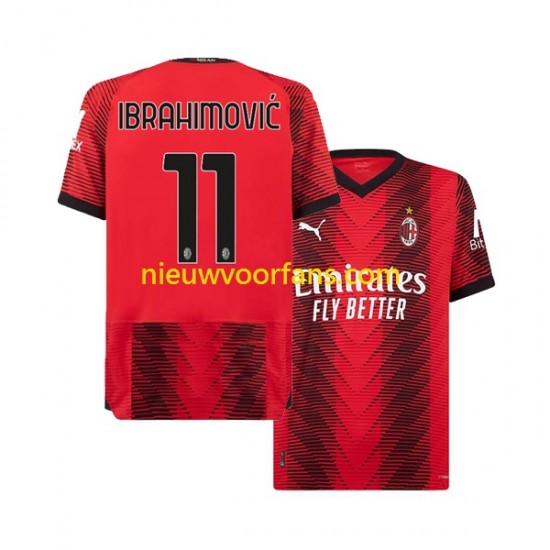 AC Milan Heren Shirt met Bedrukking Ibrahimović 11 Thuis 2023-2024 Korte Mouw