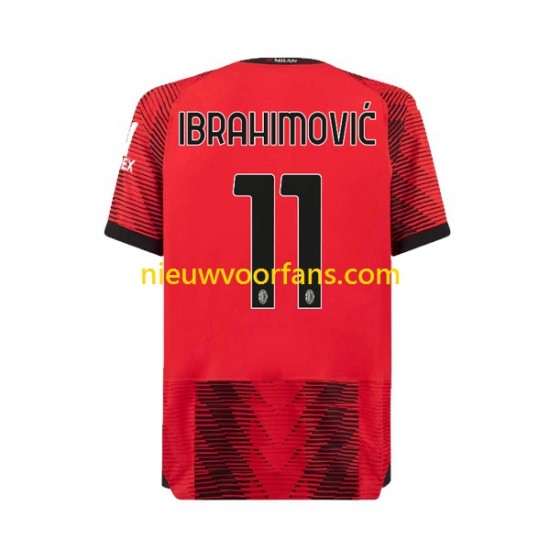 AC Milan Heren Shirt met Bedrukking Ibrahimović 11 Thuis 2023-2024 Korte Mouw