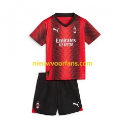 AC Milan Kind Shirt met Bedrukking Thuis 2023-2024 Korte Mouw