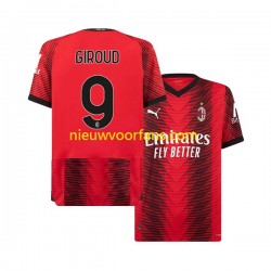 AC Milan Heren Shirt met Bedrukking Olivier Giroud 9 Thuis 2023-2024 Korte Mouw