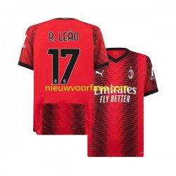 AC Milan Heren Shirt met Bedrukking Rafael Leao 17 Thuis 2023-2024 Korte Mouw