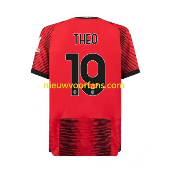 AC Milan Heren Shirt met Bedrukking Theo Hernandez 19 Thuis 2023-2024 Korte Mouw