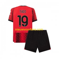 AC Milan Kind Shirt met Bedrukking Theo Hernandez 19 Thuis 2023-2024 Korte Mouw