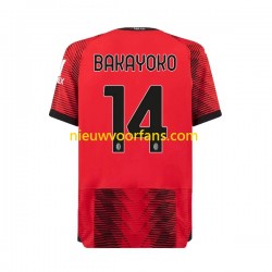 AC Milan Heren Shirt met Bedrukking Tiemoue Bakayoko 14 Thuis 2023-2024 Korte Mouw