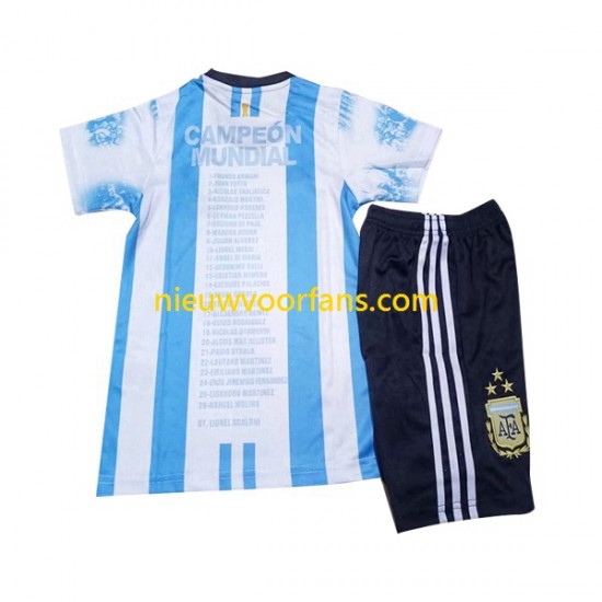 Argentinië Kind Shirt met Bedrukking All Stars Thuis 2023 Korte Mouw
