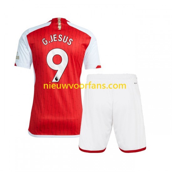 Arsenal Kind Shirt met Bedrukking Gabriel Jesus 9 Thuis 2023-2024 Korte Mouw