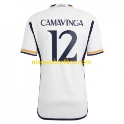 Real Madrid Heren Shirt met Bedrukking Camavinga 12 Thuis 2023-2024 Korte Mouw