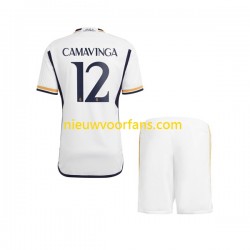 Real Madrid Kind Shirt met Bedrukking Camavinga 12 Thuis 2023-2024 Korte Mouw
