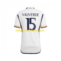 Real Madrid Heren Shirt met Bedrukking Federico Valverde 15 Thuis 2023-2024 Korte Mouw