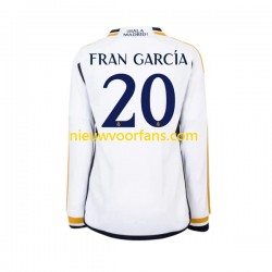 Real Madrid Heren Shirt met Bedrukking Fran Garcia 20 Thuis 2023-2024 Lange Mouw