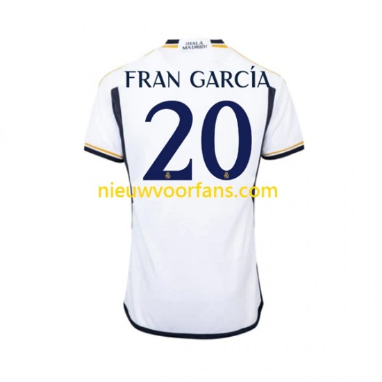 Real Madrid Heren Shirt met Bedrukking Fran Garcia 20 Thuis 2023-2024 Korte Mouw
