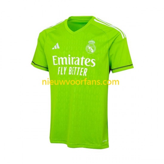 Real Madrid Heren Shirt met Bedrukking Doelman Thuis 2023-2024 Korte Mouw