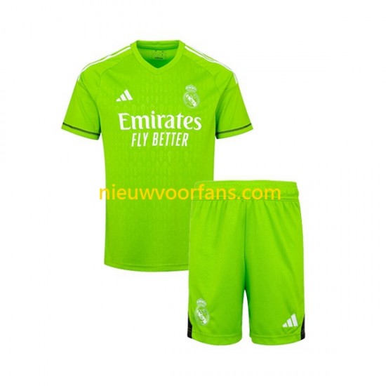 Real Madrid Kind Shirt met Bedrukking Doelman Thuis 2023-2024 Korte Mouw