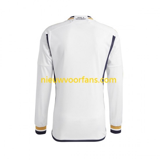 Real Madrid Heren Shirt met Bedrukking Thuis 2023-2024 Lange Mouw