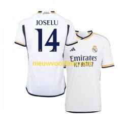 Real Madrid Heren Shirt met Bedrukking JOSELU 14 Thuis 2023-2024 Korte Mouw