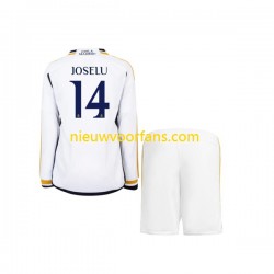 Real Madrid Kind Shirt met Bedrukking JOSELU 14 Thuis 2023-2024 Lange Mouw