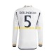 Real Madrid Heren Shirt met Bedrukking Jude Bellingham 5 Thuis 2023-2024 Lange Mouw