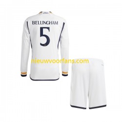 Real Madrid Kind Shirt met Bedrukking Jude Bellingham 5 Thuis 2023-2024 Lange Mouw