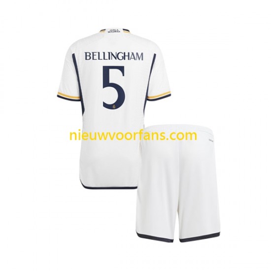 Real Madrid Kind Shirt met Bedrukking Jude Bellingham 5 Thuis 2023-2024 Korte Mouw