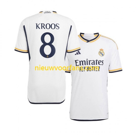 Real Madrid Heren Shirt met Bedrukking Kroos 8 Thuis 2023-2024 Korte Mouw