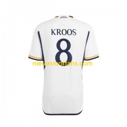 Real Madrid Heren Shirt met Bedrukking Kroos 8 Thuis 2023-2024 Korte Mouw