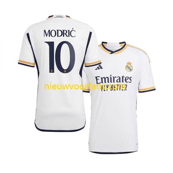 Real Madrid Heren Shirt met Bedrukking Modrić 10 Thuis 2023-2024 Korte Mouw