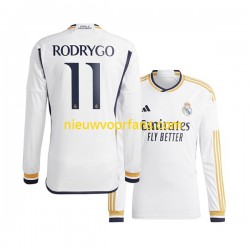 Real Madrid Heren Shirt met Bedrukking Rodrygo Goes 11 Thuis 2023-2024 Lange Mouw