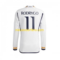 Real Madrid Heren Shirt met Bedrukking Rodrygo Goes 11 Thuis 2023-2024 Lange Mouw
