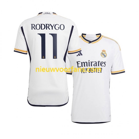 Real Madrid Heren Shirt met Bedrukking Rodrygo Goes 11 Thuis 2023-2024 Korte Mouw