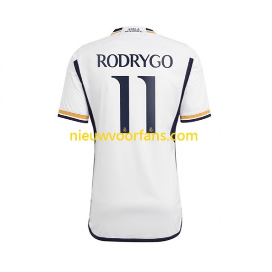Real Madrid Heren Shirt met Bedrukking Rodrygo Goes 11 Thuis 2023-2024 Korte Mouw