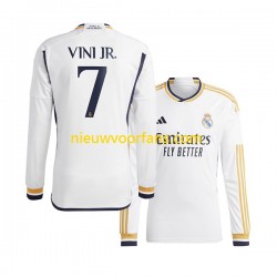 Real Madrid Heren Shirt met Bedrukking Vinicius Junior 7 Thuis 2023-2024 Lange Mouw