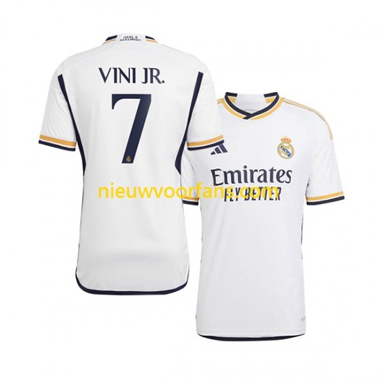 Real Madrid Heren Shirt met Bedrukking Vinicius Junior 7 Thuis 2023-2024 Korte Mouw